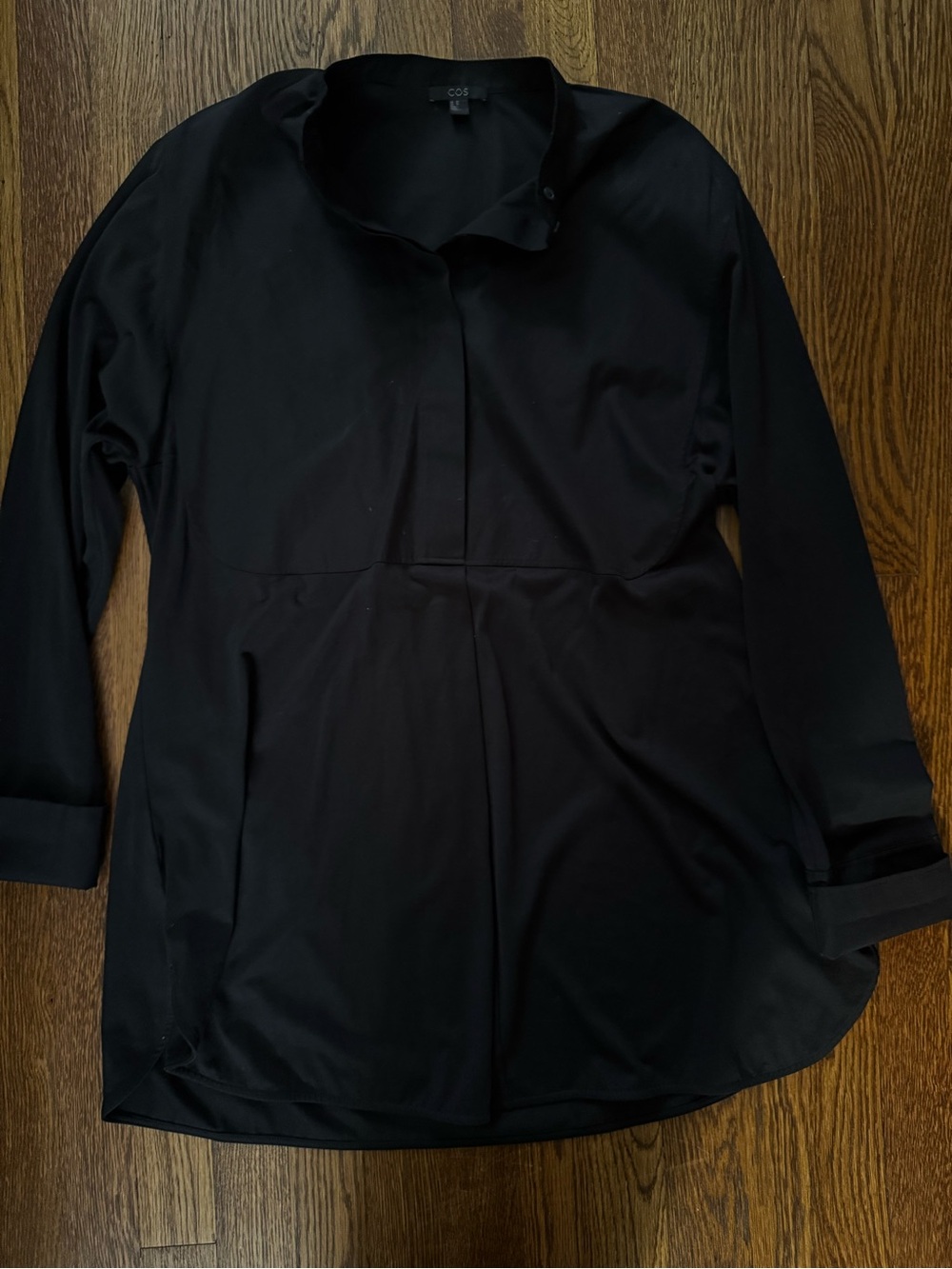 COS Black Long-Sleeve Tunic Shirt